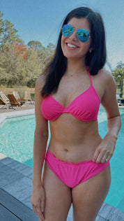 Sassy Hot Pink Scrunch Back Jeaneane's Custom Bathing Suit Bottom