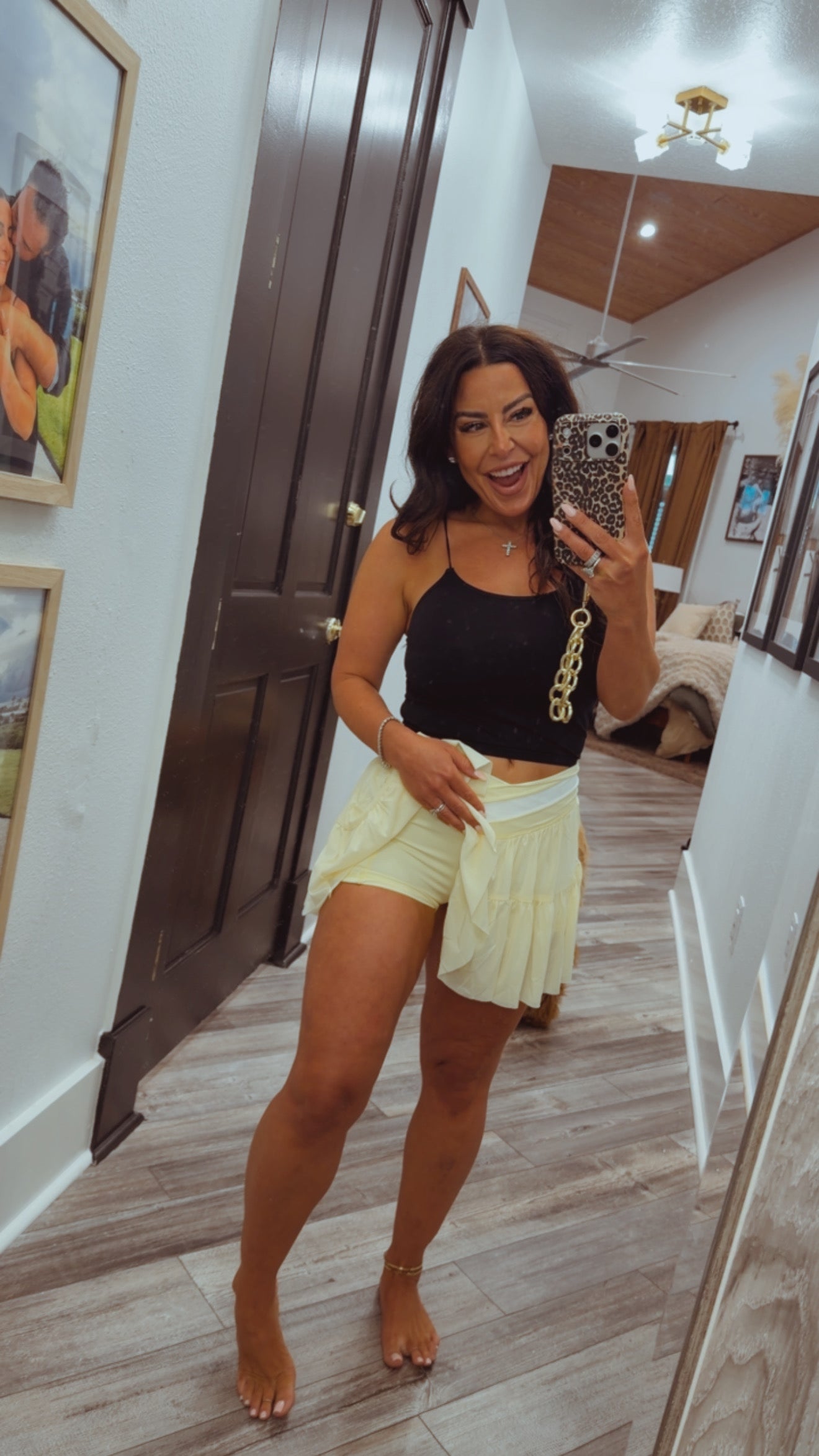 Athletic Sassy Yellow Twirl Skort