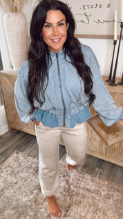 Stone Wash Cream Joggers