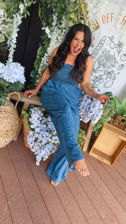 Denim and Hearts Smocked Bust Jumpsuit