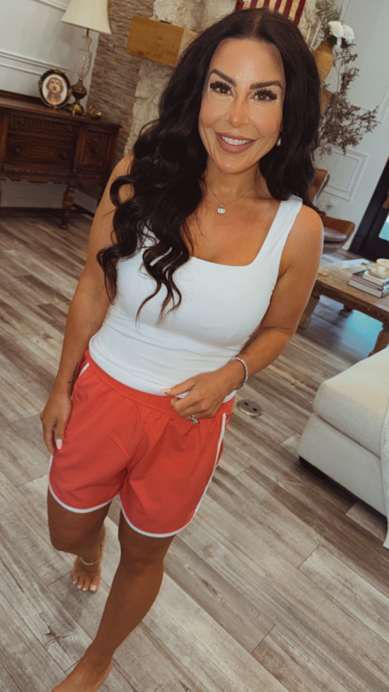 Rae Mode Ultra Soft White Athletic Square Neck Tank