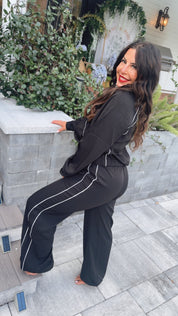 The Greii Lightweight Black and Silver Jacket And Pants Set