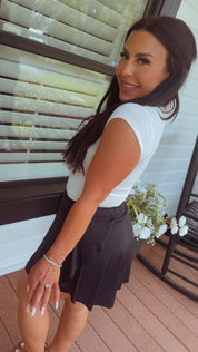 Black Flutter Short Athletic Skort