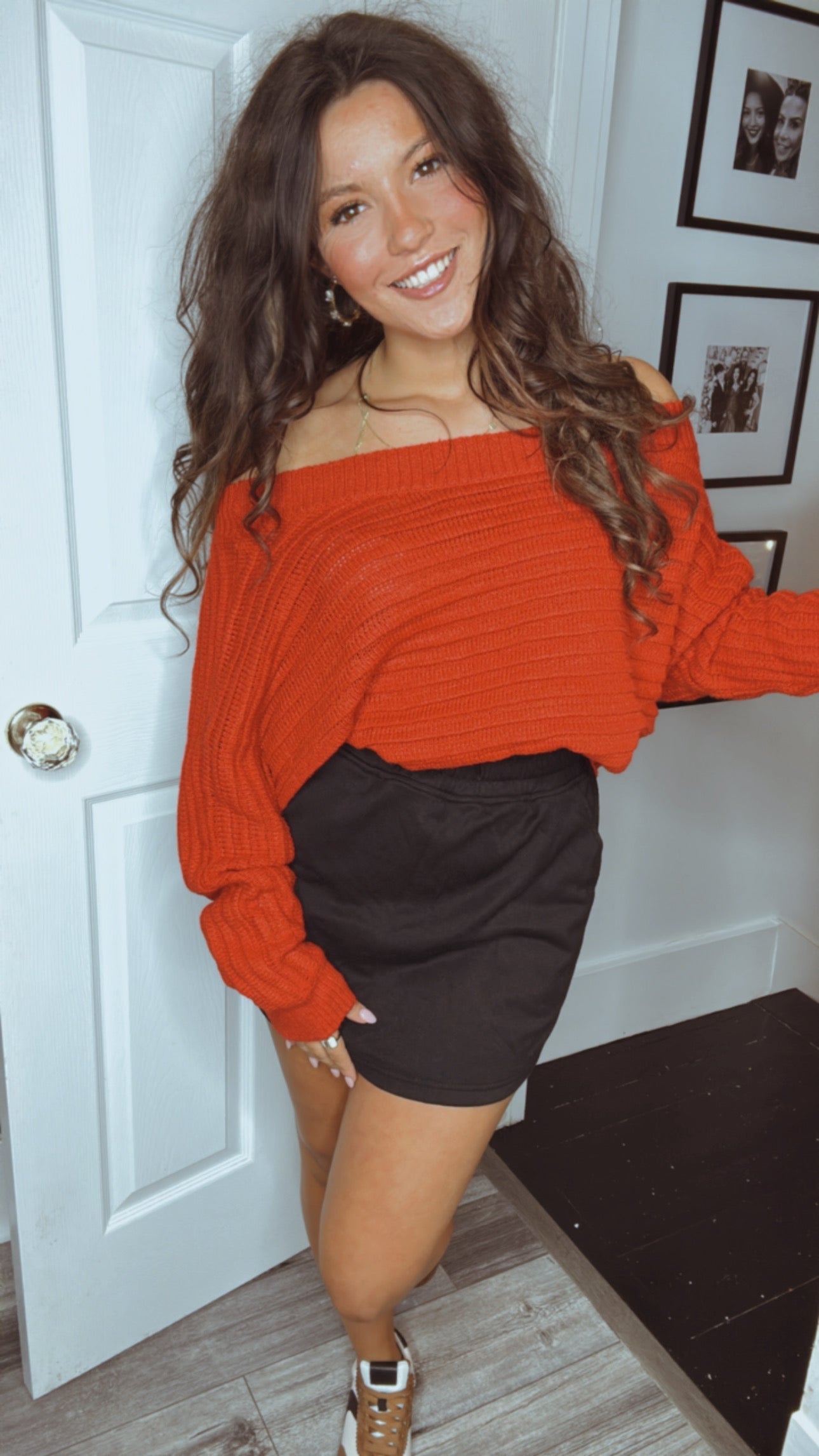 Soft Black Sweater Skort