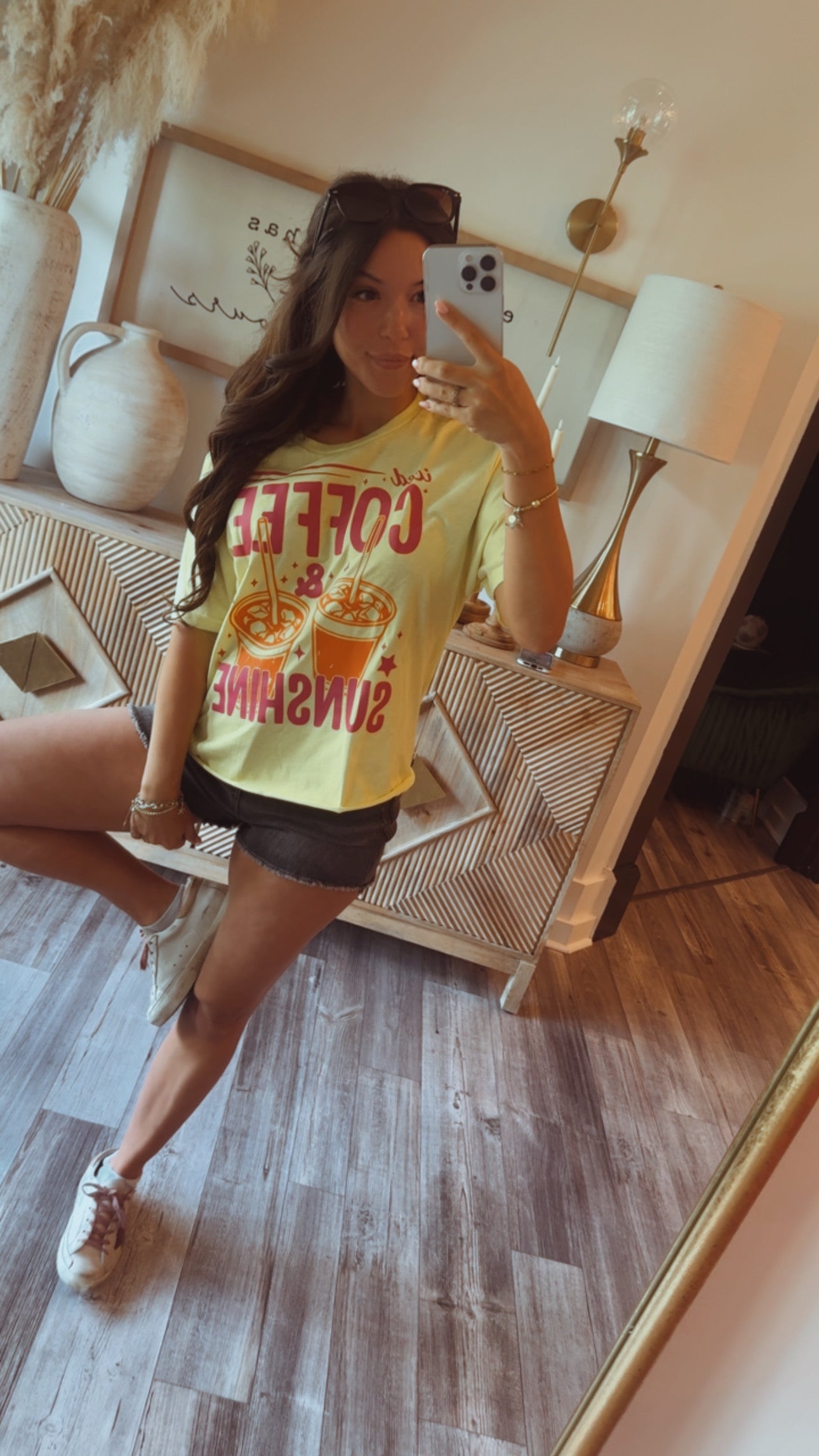 Iced Coffee and Sunshine Cropped Graphic Top