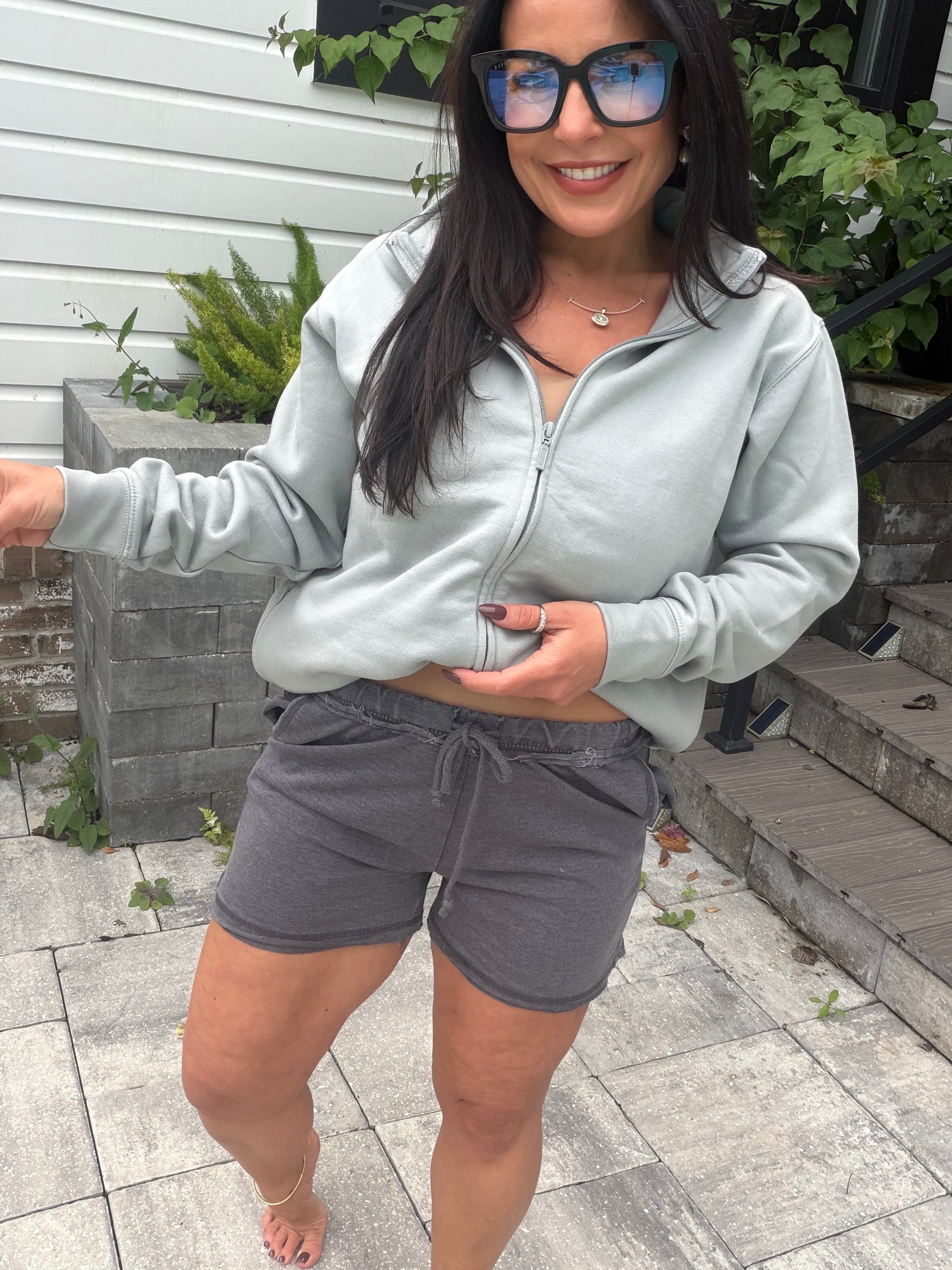 Black Distressed Black Lounge Shorts