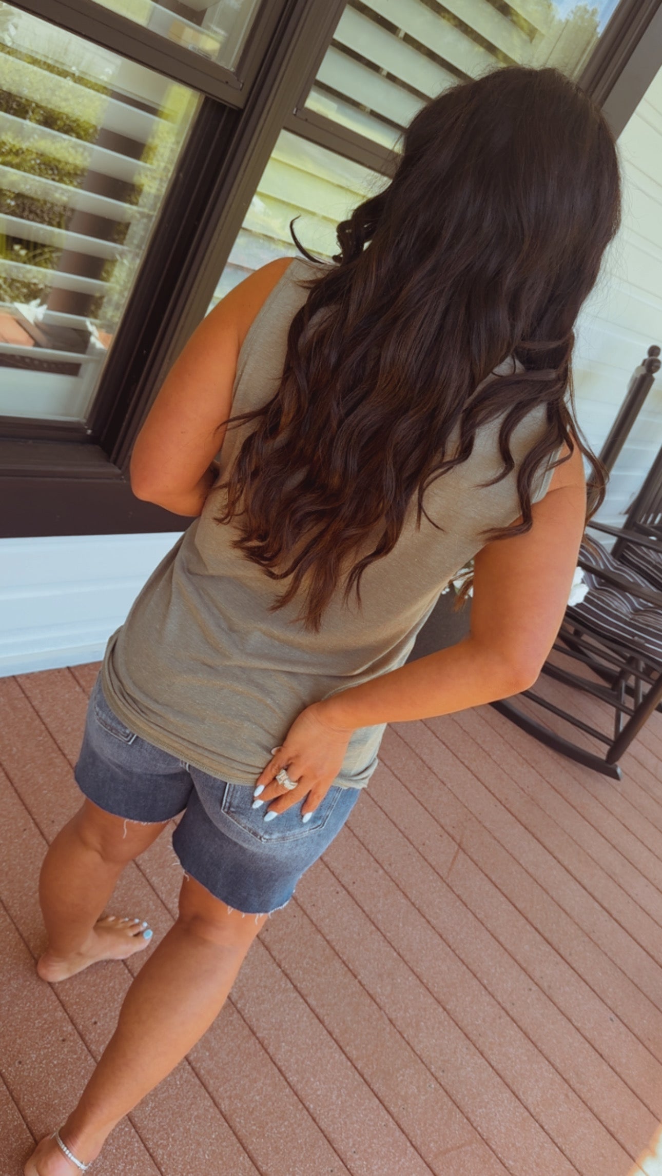 Olive Lightweight Americana Flag Tank