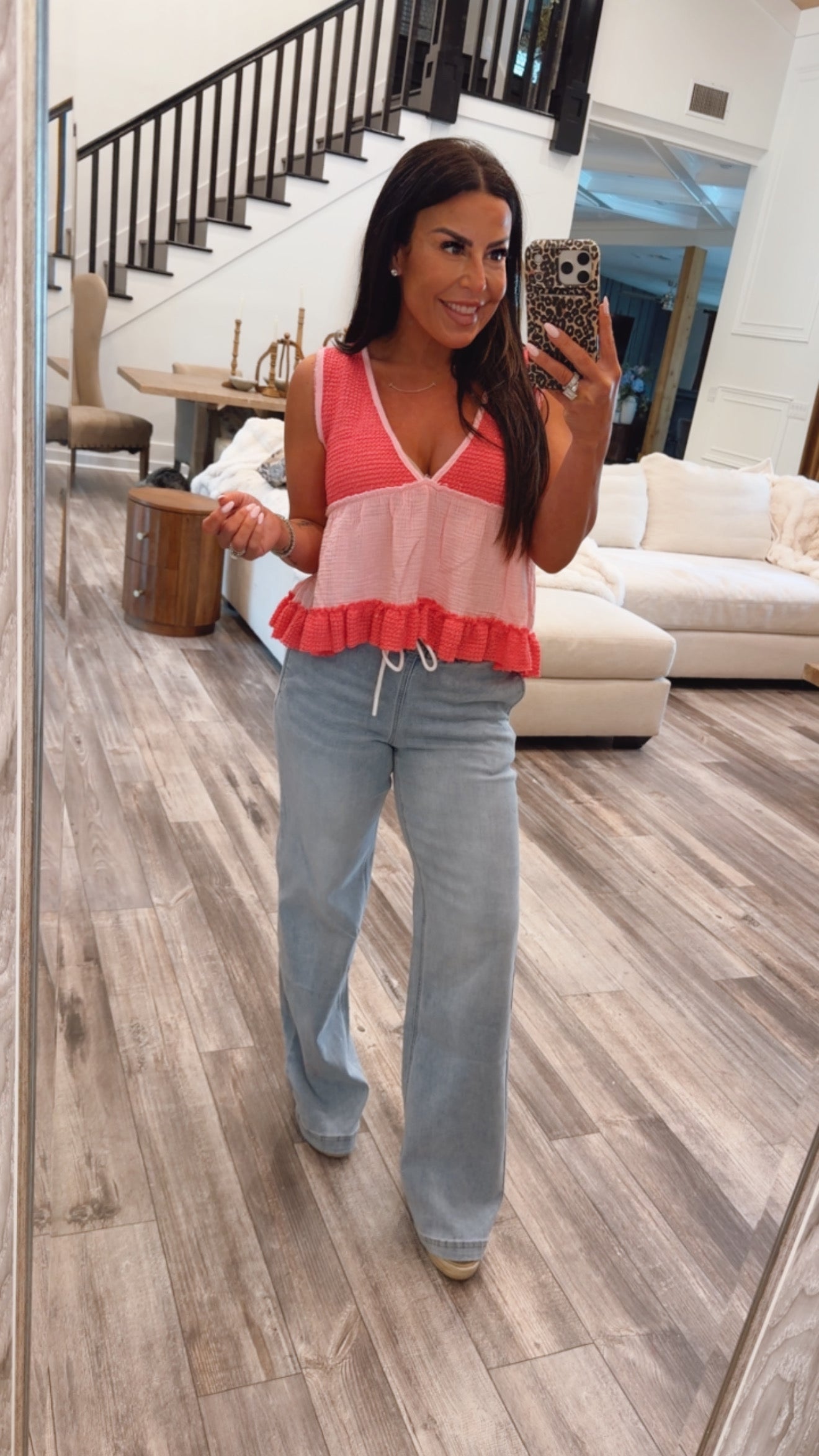 Mica Denim Blue High Wide Leg Joggers
