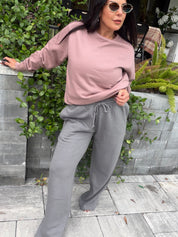Dark Grey Soft Straight Leg Joggers