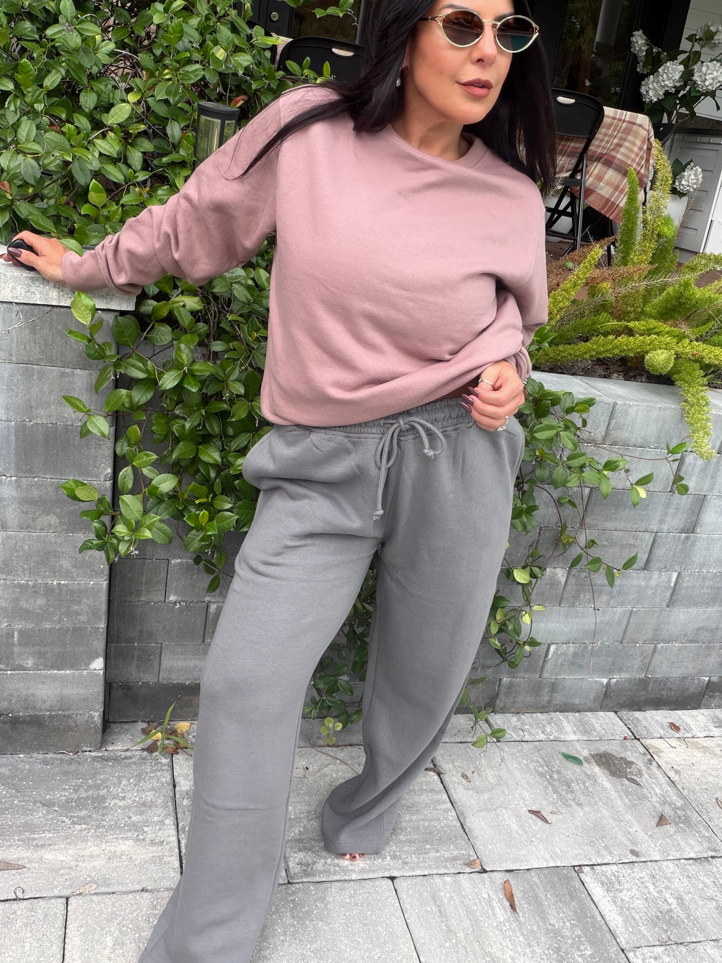 Dark Grey Soft Straight Leg Joggers