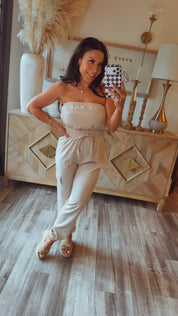 Sassy  Strapless Jumpsuit