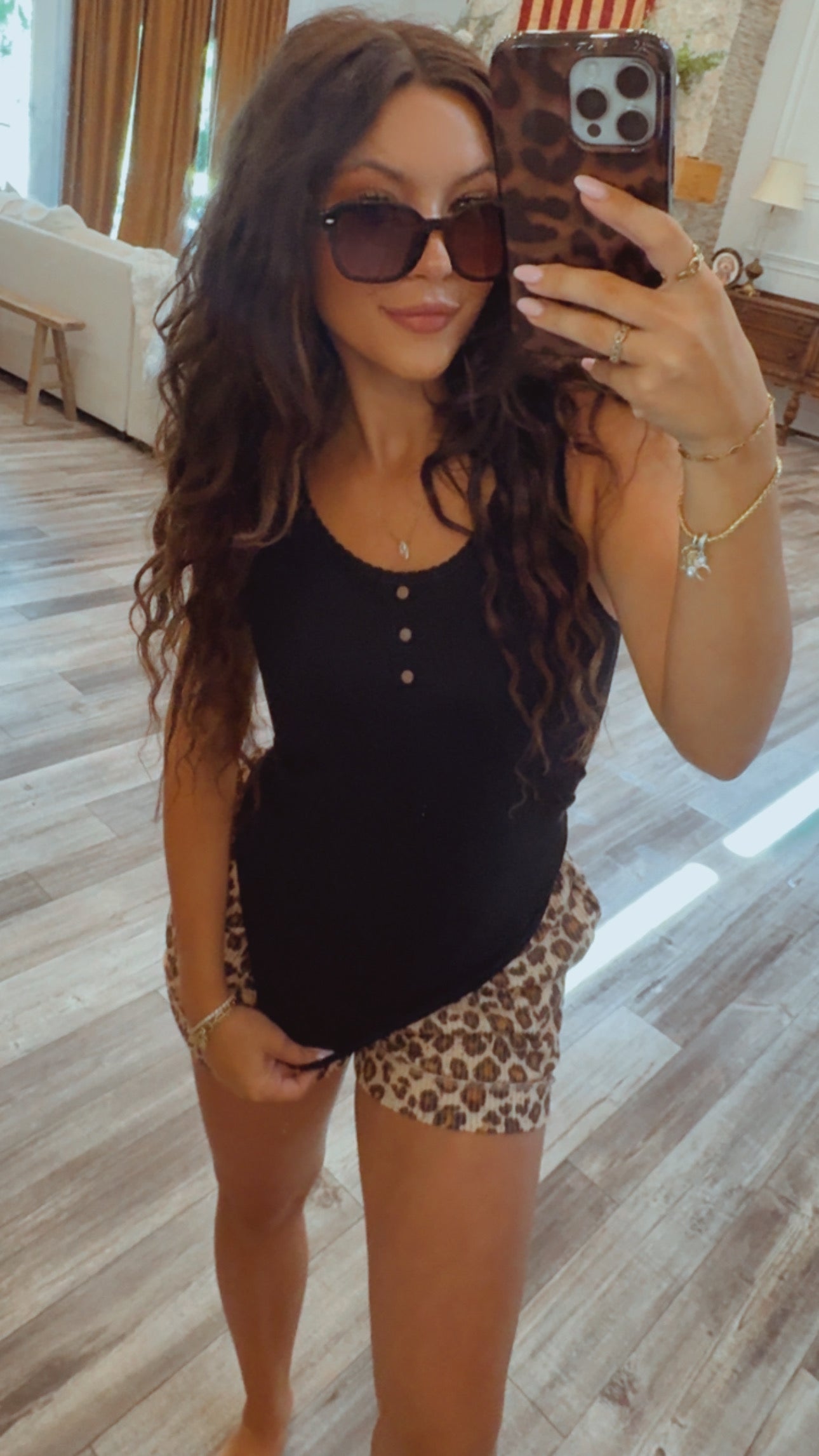 Leopard Lightweight Ribbed Shorts