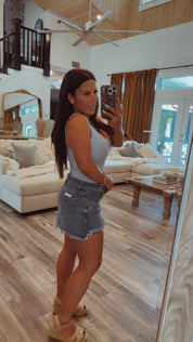 Heaven Soft Dusty Blue Tank Bodysuit