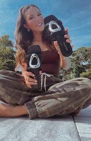 Chic Black and Gold Sandals Deal of the Day