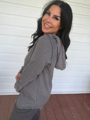 Ultra soft Loose Fit Charcoal Vneck Hoodie
