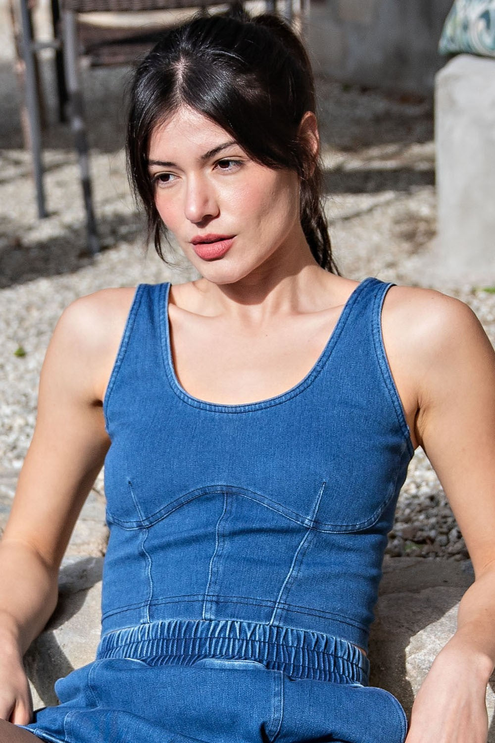 Denim Crop Tank 30a