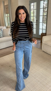 Mica Denim High Rise Wide Leg Joggers 30a