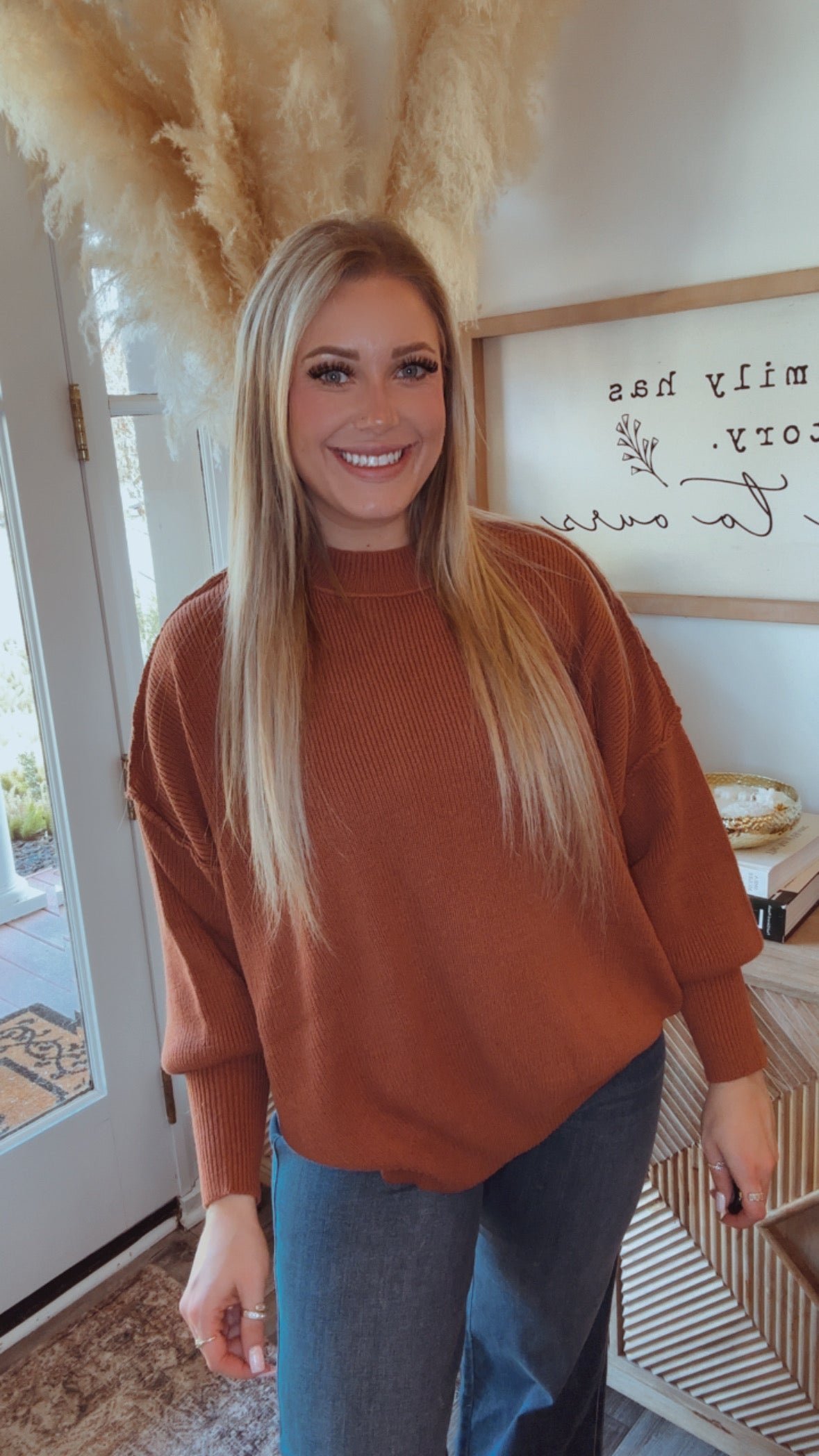 Terracotta Knit Oversized Raemode Sweater