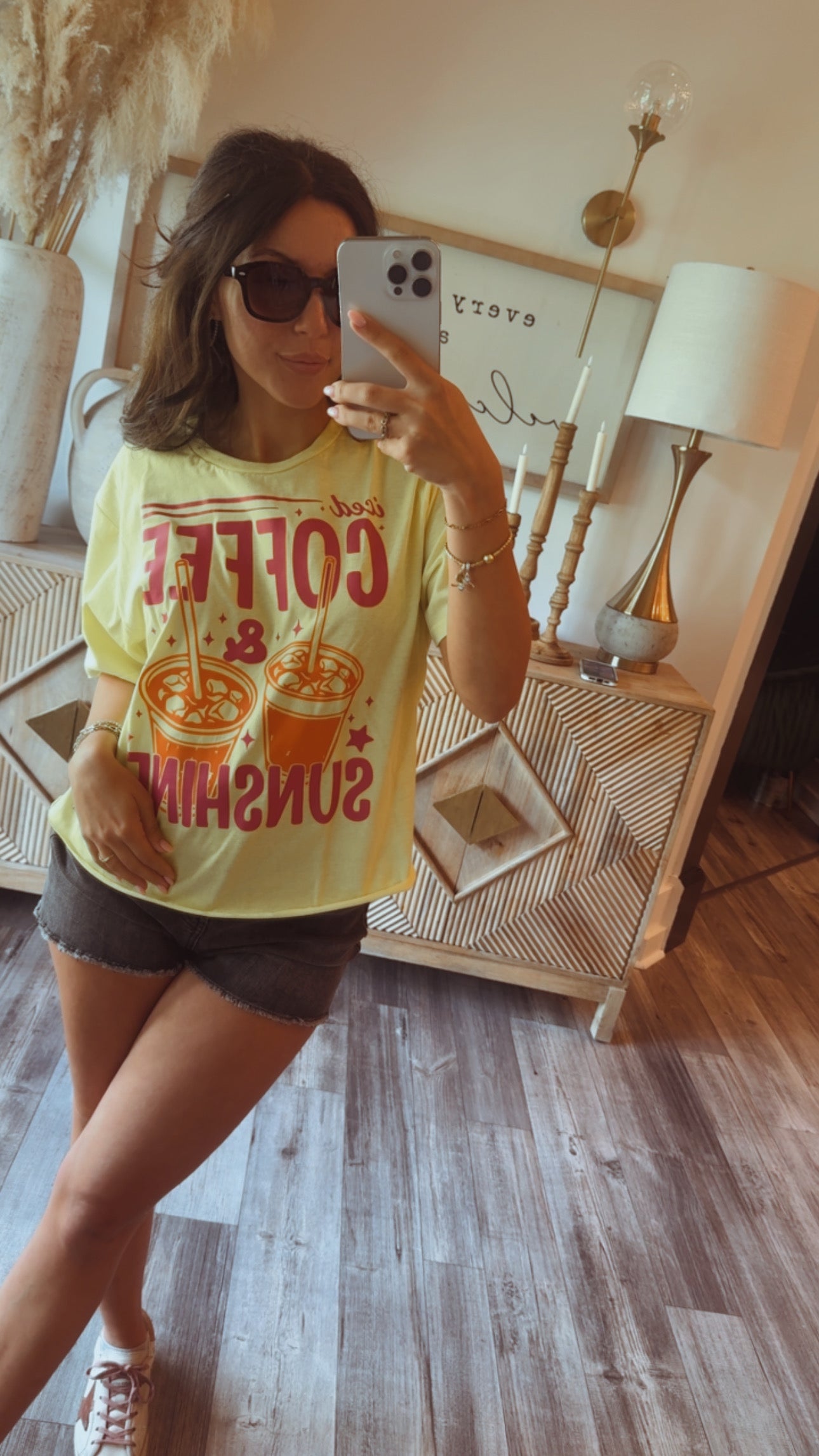 Iced Coffee and Sunshine Cropped Graphic Top