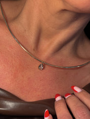 Gold Neckalce with Tear Drop Pendnat