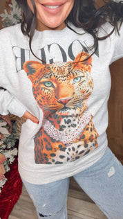 Leopard Crystalized Crewneck