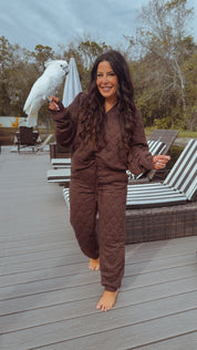 Brown Quilted Espresso Joggers