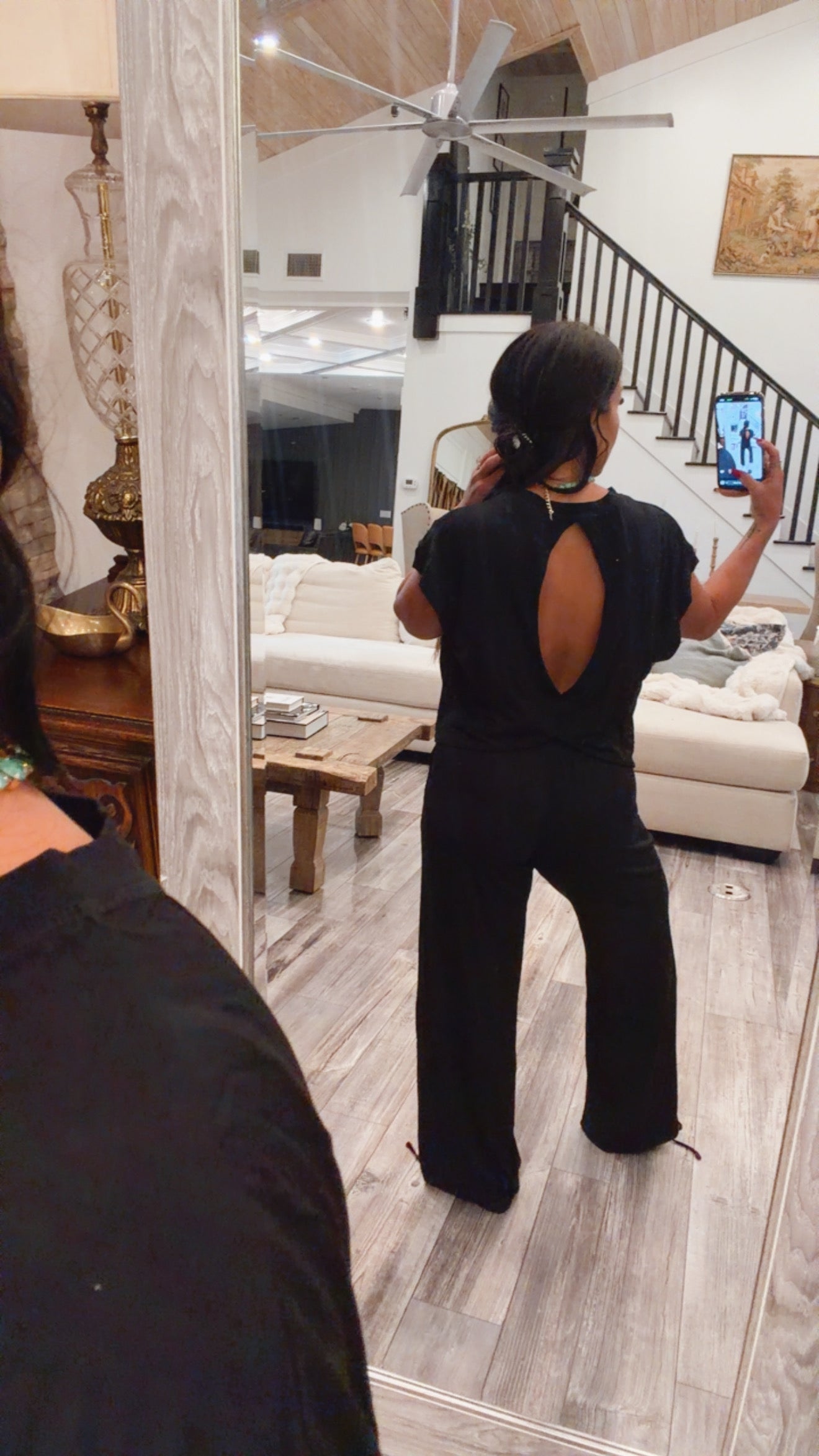 Black Open Back Ultra Soft Rae Mode Top
