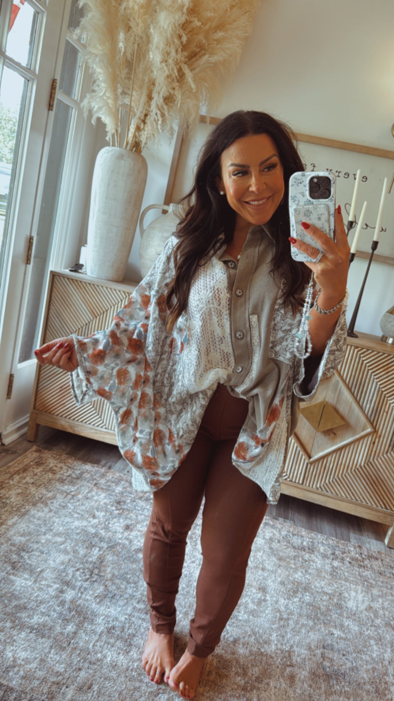 Brown Pull On Jegging Pants