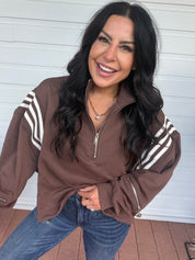 Ultra Soft Brown Quarter Zip Jacket