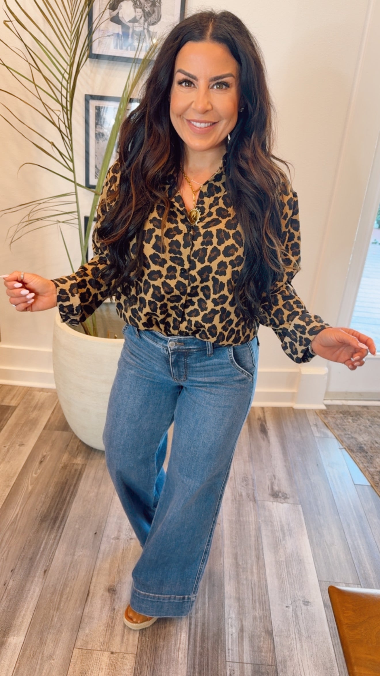 Petite Judy Blue Mid Rise Retro Wide Trouser