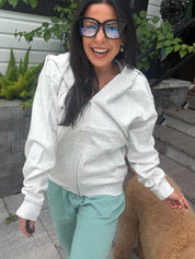Ultra Soft Light Grey Full Zip Hoodie