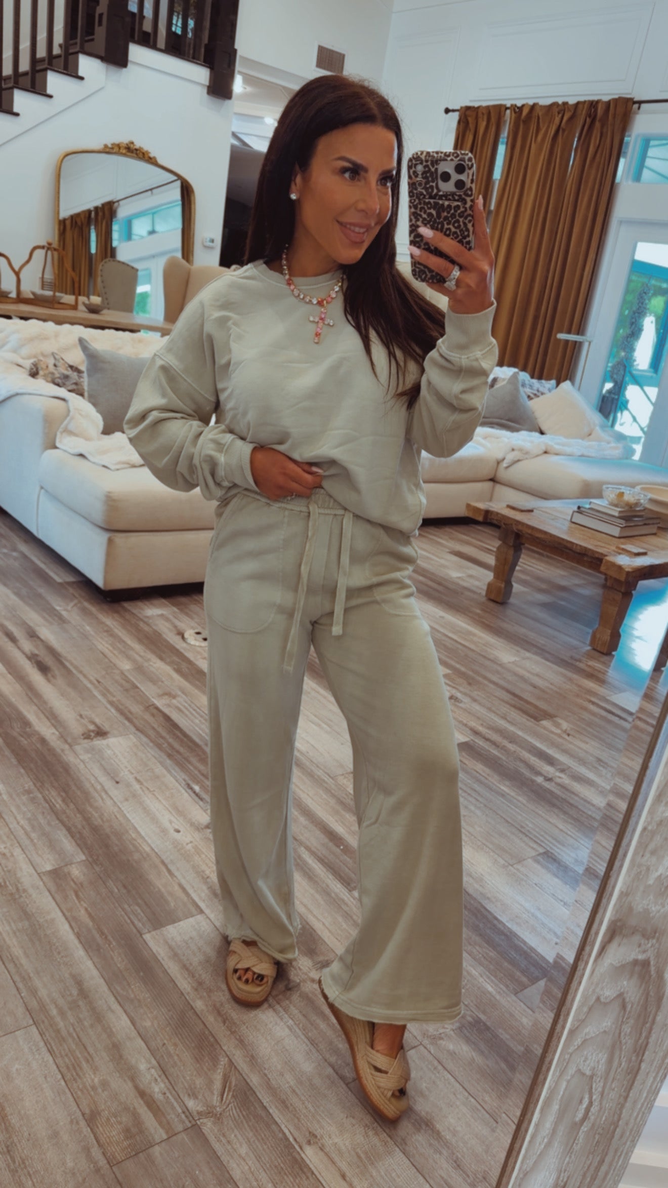 Light Green Ultra Soft Flare Joggers