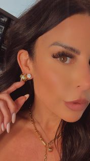 Chan Sutt Gold And Crystal Earrings
