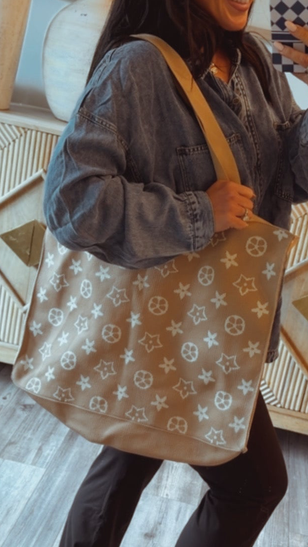 Brown and White Inspired Tote Bag