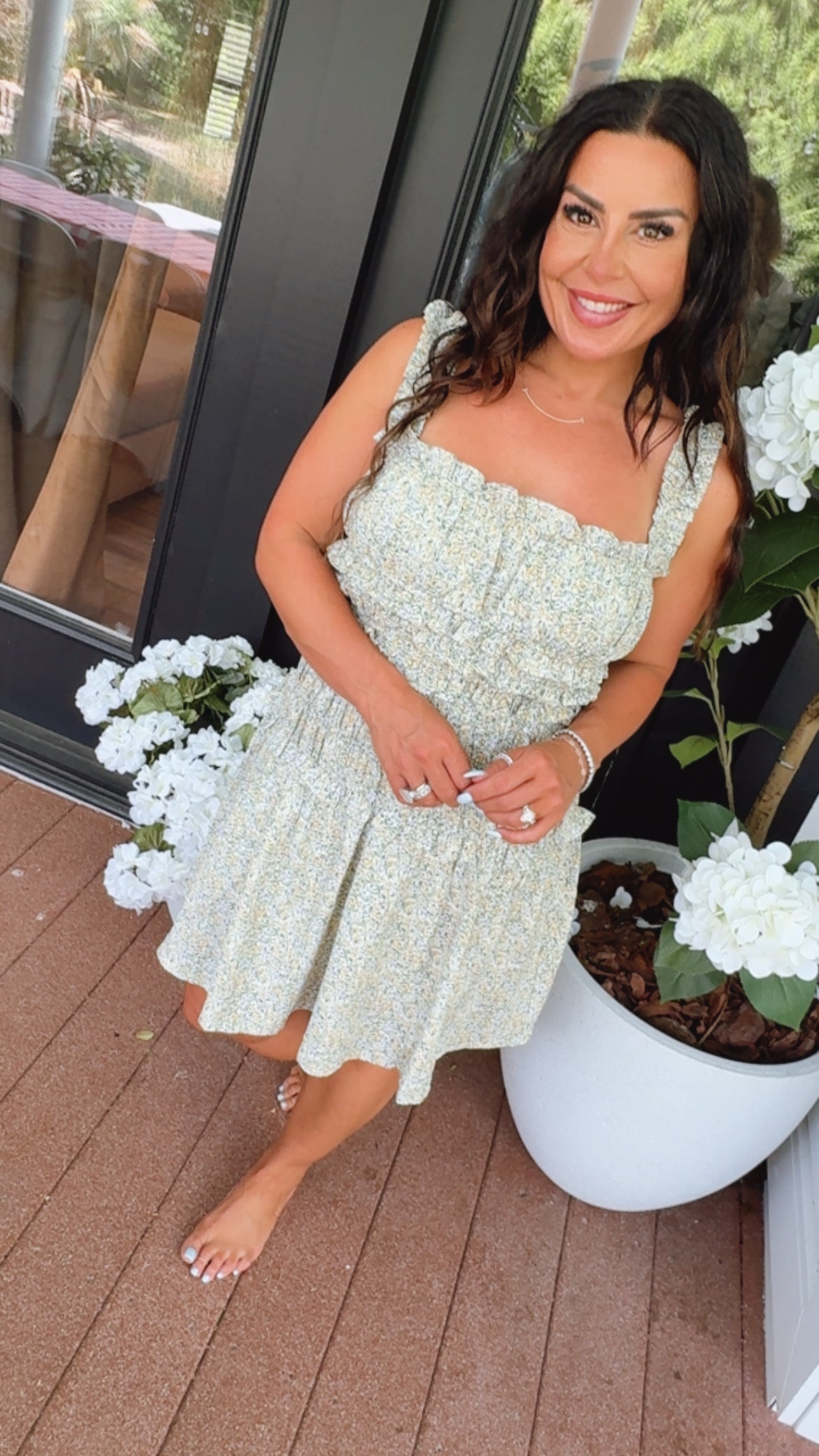 Green and Yellow Floral Luxe Romper  Stitch&Co
