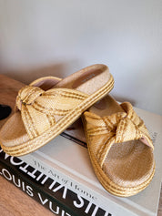 Mia Natural Knot Strap Sandals