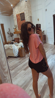 Heaven Soft Pink Cropped Vneck Top