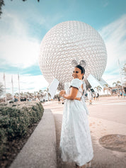 Dusty Blue Floral Midi Dress
