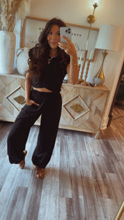 Black Top and Jogger Rae Mode Set