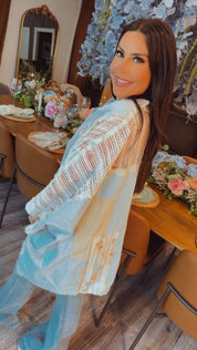 Chic Pol Denim Floral button Up Top