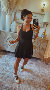 Sassy Black Athletic Dress With Shorts