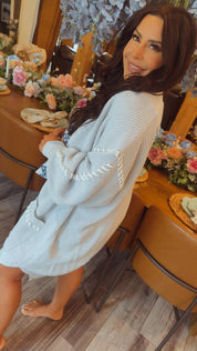 Chic Luxe Blue Knit Cardi