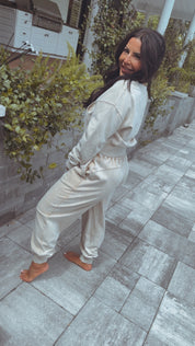 Stich and Co Luxe Beige Joggers