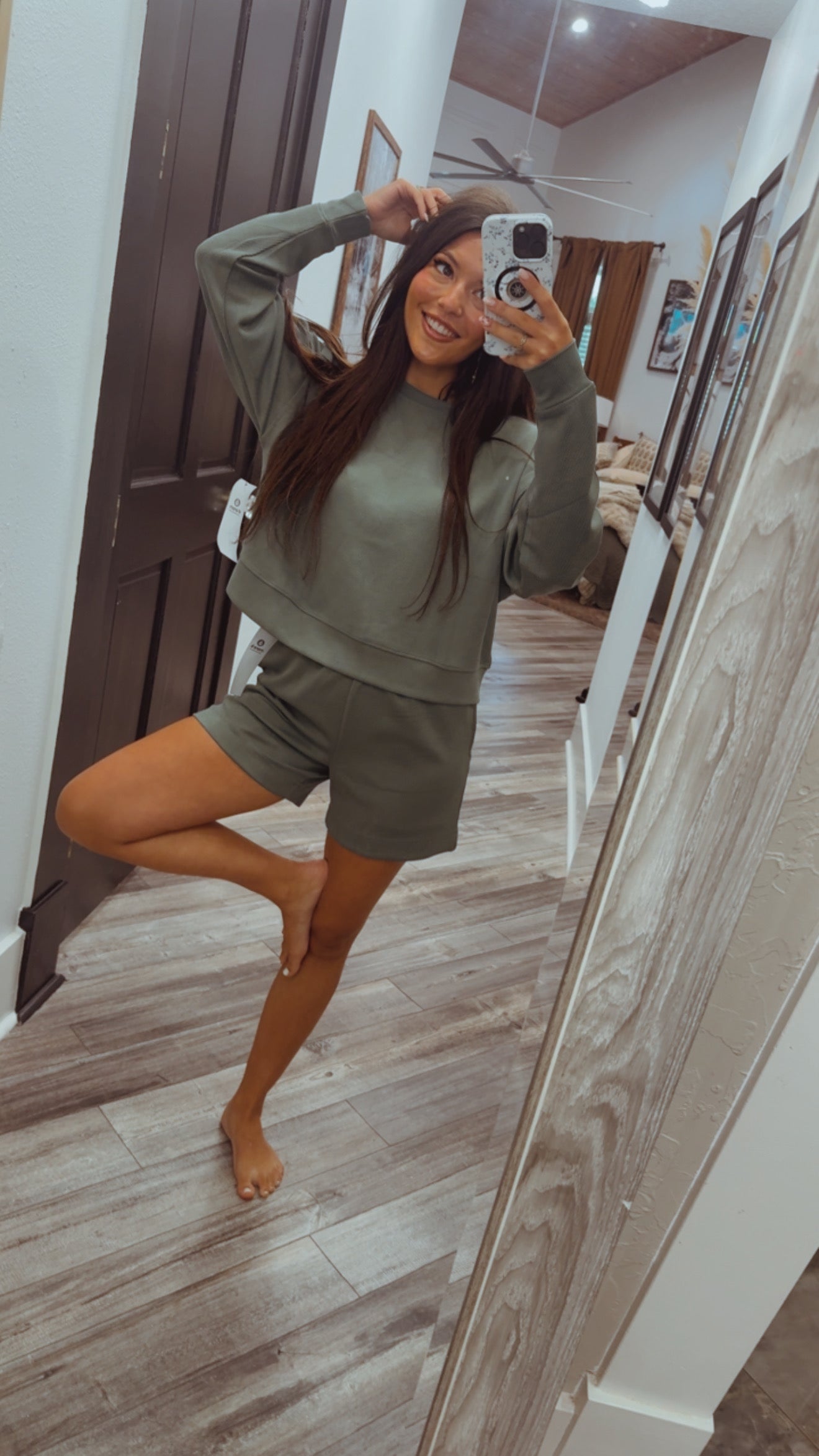 Every Green Ribbed Lounge Shorts