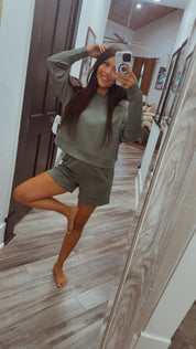 Every Green Ribbed Lounge Shorts