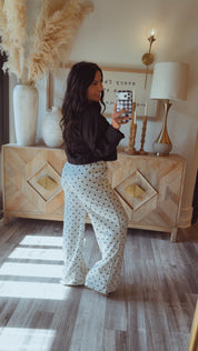 Black And White Polka Dot Joggers