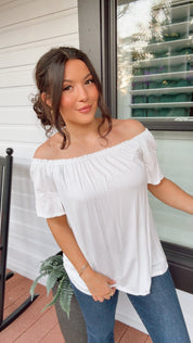 Ultra Soft Off Shoulder White Top