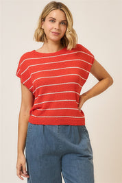 Cozy Co Elevated Striped Knit Top