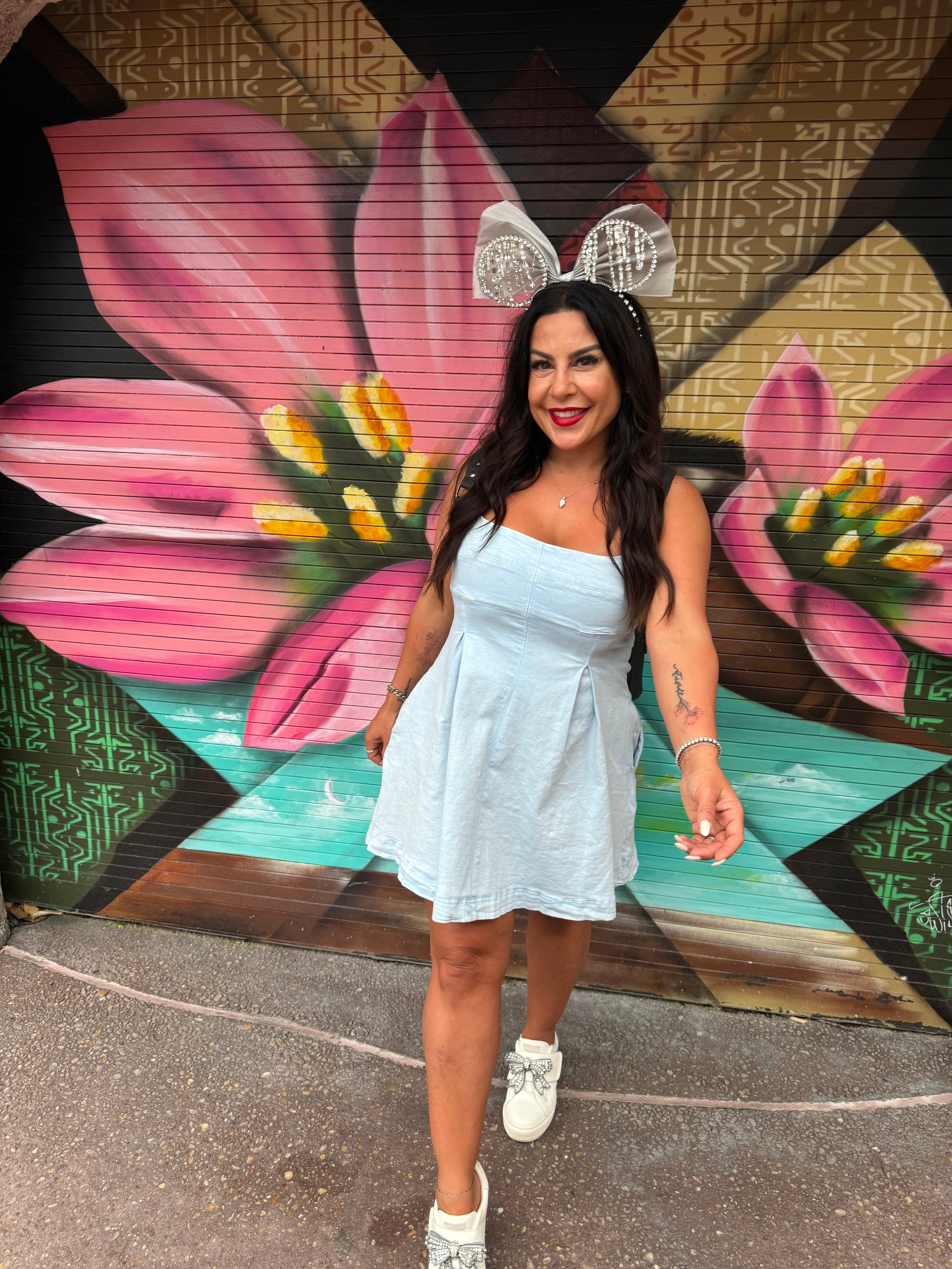 Chic Denim pleat Tank  Dress