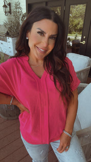 Soft Lightweight Light Pink Linen Top